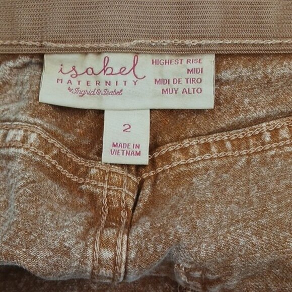 Isabel Maternity Shorts Womens Midi Stretch Side Panels 4 Inch Inseam - Picture 7 of 13